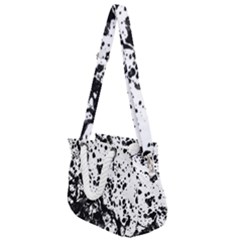 Black And White Abstract Liquid Design Rope Handles Shoulder Strap Bag