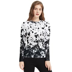 Black And White Abstract Liquid Design Women s Long Sleeve Rash Guard by dflcprintsclothing