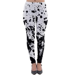 Black And White Abstract Liquid Design Lightweight Velour Leggings