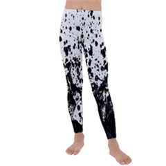 Black And White Abstract Liquid Design Kids  Lightweight Velour Leggings