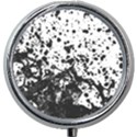 Black And White Abstract Liquid Design Mini Round Pill Box View1