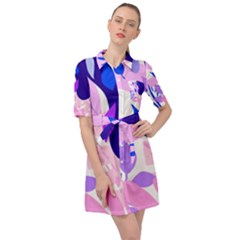 Aquatic Surface Patterns-04 Belted Shirt Dress by Designops73