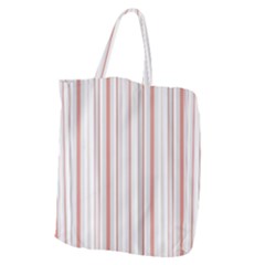 Salmon And Grey Linear Design Giant Grocery Tote by dflcprintsclothing