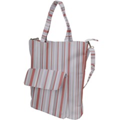 Salmon And Grey Linear Design Shoulder Tote Bag by dflcprintsclothing