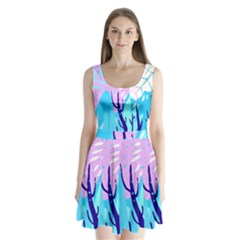 Aquatic Surface Patterns Split Back Mini Dress  by Designops73