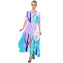 Aquatic Surface Patterns Waist Tie Boho Maxi Dress View1