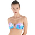 Aquatic Surface Patterns Twist Bandeau Bikini Top View1