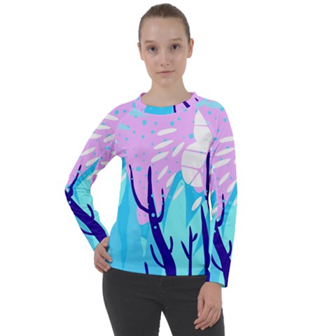 Aquatic Surface Patterns Women s Long Sleeve Raglan Tee by Designops73