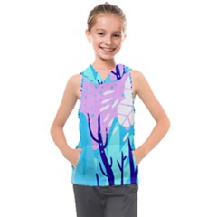 Aquatic Surface Patterns Kids  Sleeveless Hoodie by Designops73