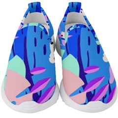 Aquatic Surface Patterns Kids  Slip On Sneakers