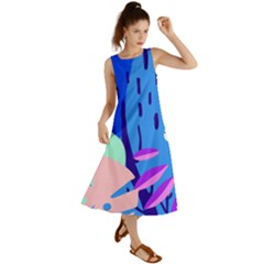 Aquatic Surface Patterns Summer Maxi Dress