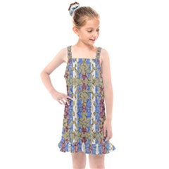 Ornament Striped Textured Colored Pattern Kids  Overall Dress