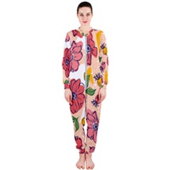 Cartoon Flowers Onepiece Jumpsuit (ladies)  by designsbymallika