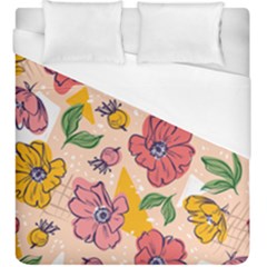 Cartoon Flowers Duvet Cover (king Size) by designsbymallika