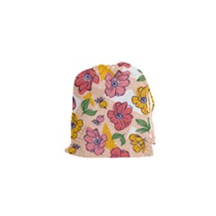 Cartoon Flowers Drawstring Pouch (xs) by designsbymallika