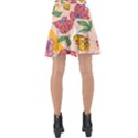 Cartoon Flowers Wrap Front Skirt View2