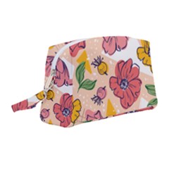 Cartoon Flowers Wristlet Pouch Bag (medium) by designsbymallika