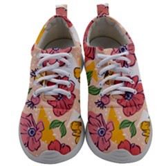 Cartoon Flowers Mens Athletic Shoes by designsbymallika