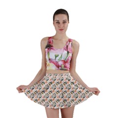 Pink Floral Love Mini Skirt by designsbymallika