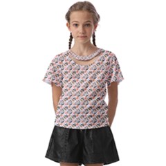 Pink Floral Love Kids  Front Cut Tee by designsbymallika