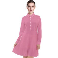 Aurora Pink Long Sleeve Chiffon Shirt Dress by FabChoice