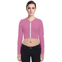 Aurora Pink Long Sleeve Zip Up Bomber Jacket by FabChoice