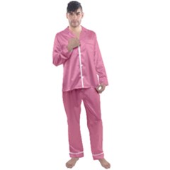 Aurora Pink Men s Long Sleeve Satin Pajamas Set by FabChoice