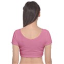 Aurora Pink Velvet Short Sleeve Crop Top  View2