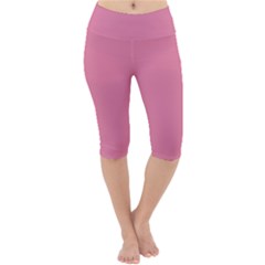 Aurora Pink Lightweight Velour Cropped Yoga Leggings by FabChoice