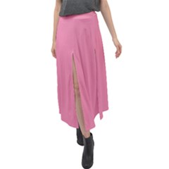 Aurora Pink Velour Split Maxi Skirt by FabChoice