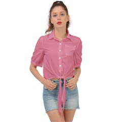 Aurora Pink Tie Front Shirt  by FabChoice