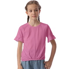 Aurora Pink Kids  Cuff Sleeve Scrunch Bottom Tee