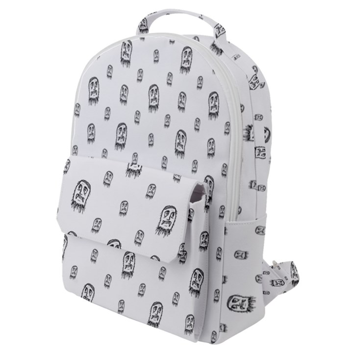 Sketchy Monster Pencil Drawing Motif Pattern Flap Pocket Backpack (Small)