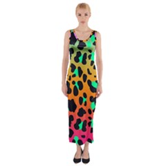 Bright Leopard  Fitted Maxi Dress