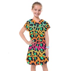 Bright Leopard  Kids  Drop Waist Dress