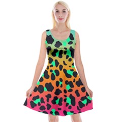 Bright Leopard  Reversible Velvet Sleeveless Dress by TanitaSiberia