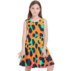 Bright Leopard  Kids  Skater Dress