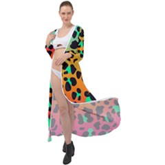 Bright Leopard  Maxi Chiffon Beach Wrap