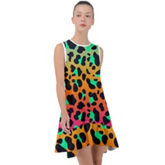 Bright Leopard  Frill Swing Dress