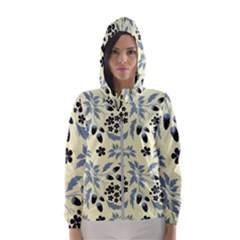 Folk Flowers Art Pattern Floral  Surface Design  Seamless Pattern Women s Hooded Windbreaker by Eskimos