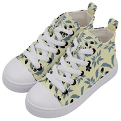 Folk Flowers Art Pattern Floral  Surface Design  Seamless Pattern Kids  Mid-top Canvas Sneakers by Eskimos