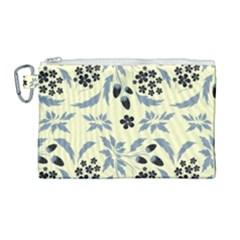 Folk Flowers Art Pattern Floral  Surface Design  Seamless Pattern Canvas Cosmetic Bag (large) by Eskimos