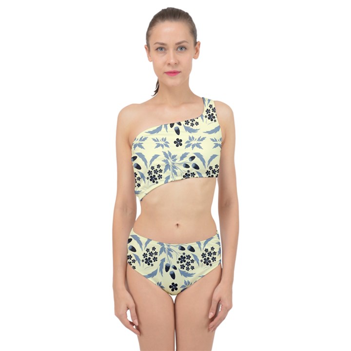 Folk flowers art pattern Floral  surface design  Seamless pattern Spliced Up Two Piece Swimsuit