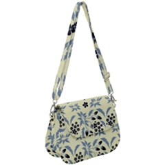 Folk Flowers Art Pattern Floral  Surface Design  Seamless Pattern Saddle Handbag by Eskimos