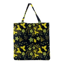 Folk Flowers Art Pattern Floral  Surface Design  Seamless Pattern Grocery Tote Bag by Eskimos