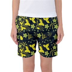 Folk Flowers Art Pattern Floral  Surface Design  Seamless Pattern Women s Basketball Shorts by Eskimos