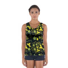 Folk Flowers Art Pattern Floral  Surface Design  Seamless Pattern Sport Tank Top  by Eskimos