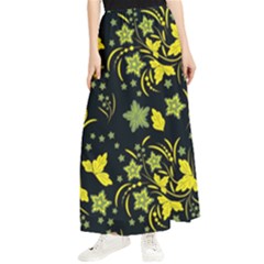 Folk Flowers Art Pattern Floral  Surface Design  Seamless Pattern Maxi Chiffon Skirt