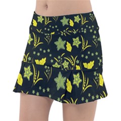 Folk Flowers Art Pattern Floral  Surface Design  Seamless Pattern Classic Tennis Skirt by Eskimos