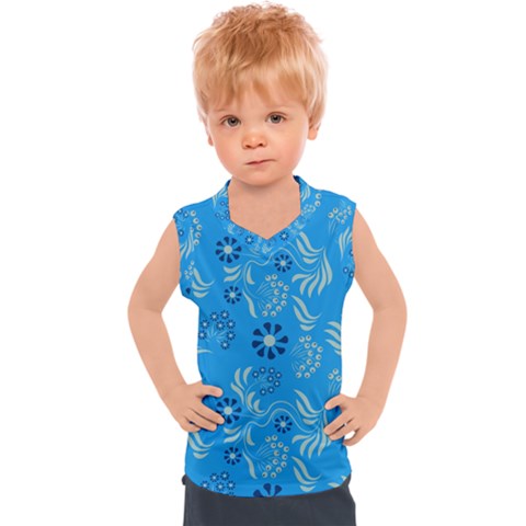 Folk Flowers Art Pattern Floral  Surface Design  Seamless Pattern Kids  Sport Tank Top by Eskimos